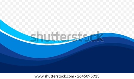 Abstract blue wavy style on a transparent blank banner background for business decoration, banners and cover design