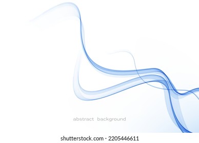 Abstract blue wavy transparent wave vector background