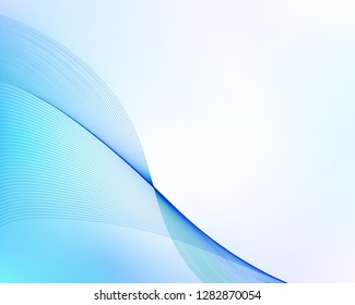 Abstract blue wavy vector background.