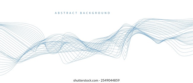 Abstract blue wavy vector background.