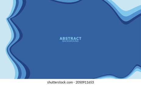 Abstract blue wavy vector illustration design background