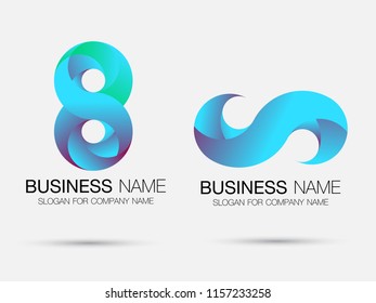 Abstract blue wavy wave logo, business logo design. Vector EPS10.