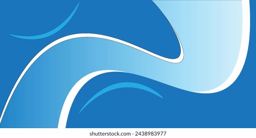 abstract blue wavy wide modern banner design