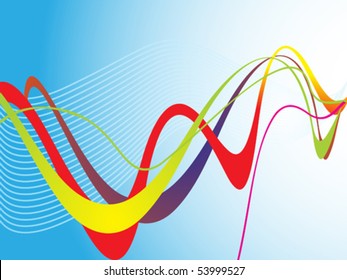 abstract blue web with rainbow concept