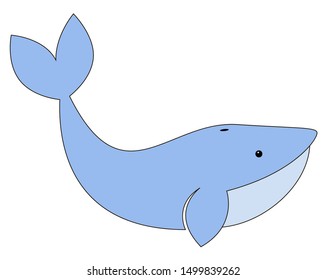 Abstract blue whale. Vector illustration.