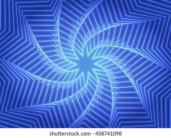 Abstract blue whirl background with star. Art vector illustration