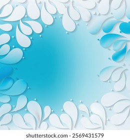Abstract Blue White Arc Drops Background