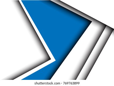 Abstract blue white arrow overlap design modern background vector illustration.