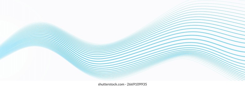 Abstractas diseño de onda de arte de fondo azul y blanco. Ilustración vectorial