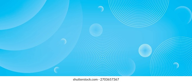 Fundo azul e branco abstrato com círculos. Ilustração vetorial