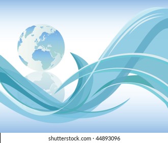 abstract blue and white background with earth