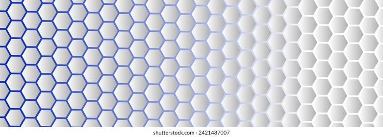 abstract blue and white background with hexagon