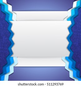 Abstract blue and white background incomprehensible shapes with corners and convex portions vector illustration