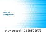 Abstract blue and white background with a modern halftone dot pattern. Vector graphic design with a gradient fade effect for a corporate or technology banne