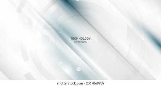 Abstract blue and white background poster with dynamic technology network vector illustration