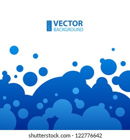 Abstract blue and white background with round bubbles. RGB EPS 10 vector illustration