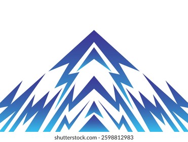 Abstract blue and white background with spikes and zigzag narrow line pattern work