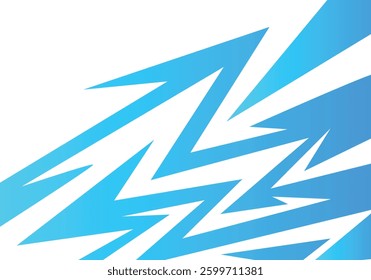 Abstract blue and white background with spikes and zigzag narrow line pattern work