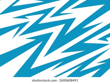 Abstract blue and white background with spikes and zigzag narrow line pattern work