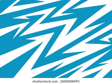 Abstract blue and white background with spikes and zigzag narrow line pattern work