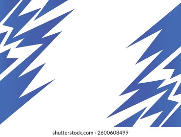 Abstract blue and white background with spikes and zigzag narrow line pattern work