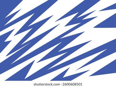 Abstract blue and white background with spikes and zigzag narrow line pattern work