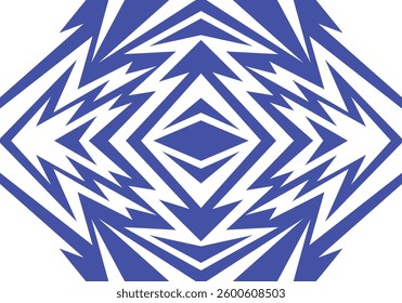 Abstract blue and white background with spikes and zigzag narrow line pattern work