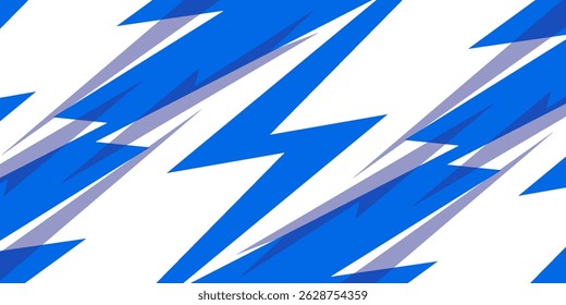 Abstract blue and white background with spikes and zigzag line pattern