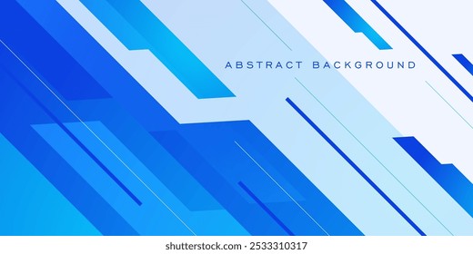 Abstract blue and white banner background. Simple geometric design. Bright color background. Eps10 vector