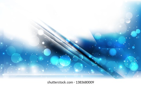 Abstract Blue and White Blur Lights Background Vector