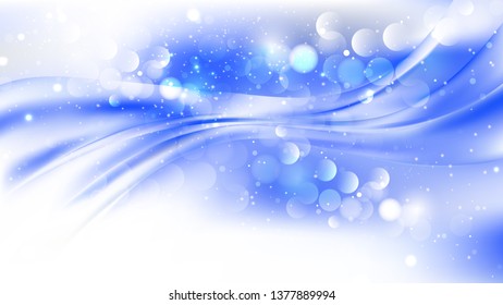 Abstract Blue and White Blurred Bokeh Background Vector