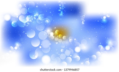 Abstract Blue and White Blurred Bokeh Background Image