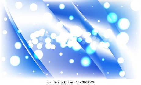 Abstract Blue and White Blurry Lights Background Image