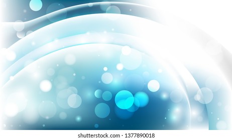 Abstract Blue and White Bokeh Background Design