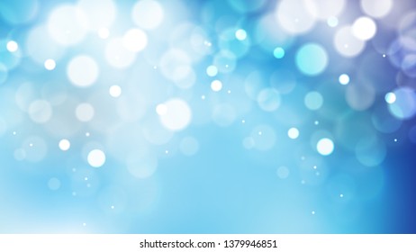 Abstract Blue and White Bokeh Background Vector Graphic