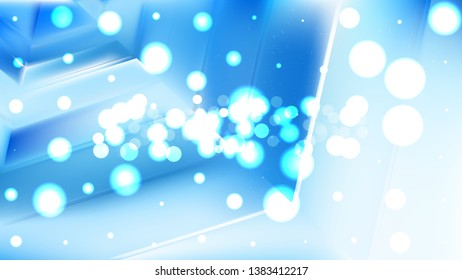 Abstract Blue and White Bokeh Background