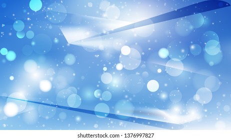 Abstract Blue and White Bokeh Defocused Lights Background