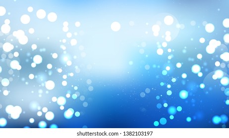 Abstract Blue and White Bokeh Defocused Lights Background