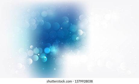 Abstract Blue and White Bokeh Lights Background Design