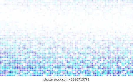 Abstract blue and white bottom mosaic with white copy space.
