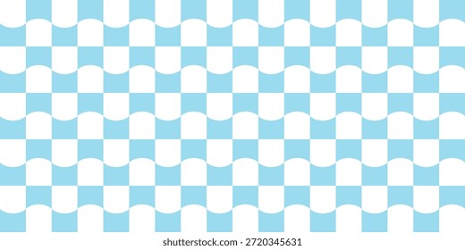 Abstractas fondo de patrón de onda a cuadros azul y blanco