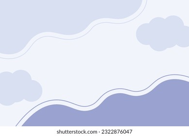 Abstract blue and white clouds background playful and organic design