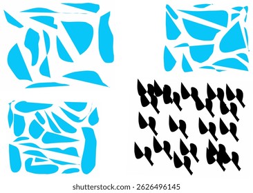 Abstract blue and white color background with stunning wavy pattern. The Background set features bold blue lines on a white background. Psychedelic pattern vector.