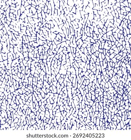 Textura de torresmos azul e branco abstratos. Padrão de teia orgânica com linhas densas, angustiadas e rachadas. Fundo fractal sem emenda.
