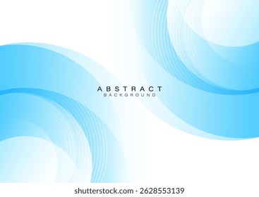 Abstract blue and white curve background. Simple graphic design. Modern elements. Suit for poster, banner, brochure, cover, flyer, business, website. Vector illustration