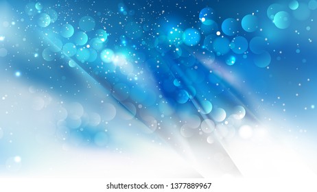 Abstract Blue and White Defocused Lights Background Design