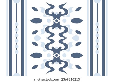 Abstract Blue And White Floral Pattern Background. Seamless. Vector Illustration. Ethnic. Elegance. Luxury. Craft. Vintage