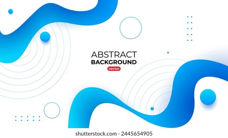abstract blue and white fluid background with geometric element. vector illustration