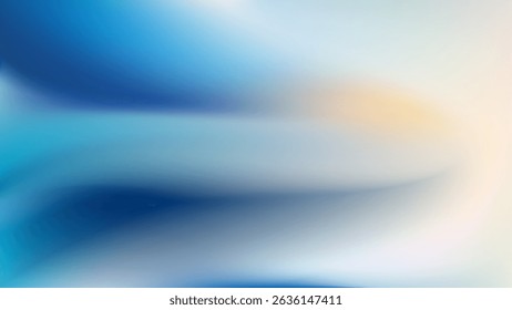 Abstract blue white fluid waves. Gentle light transitions bg. Dreamy background with flowing curves. Vector illustration. EPS 10.