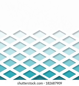Abstract blue and white geometric background with diamond grid. Eps10